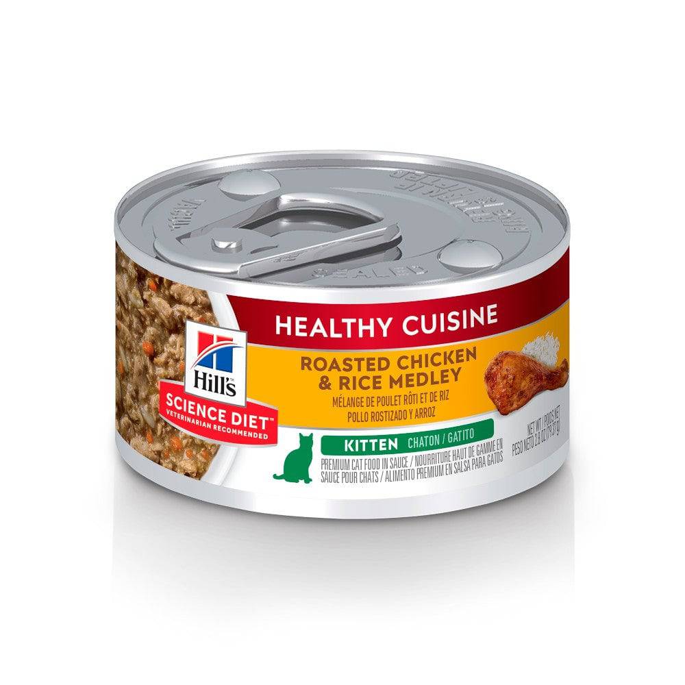 24 Latas Hill's Science Diet Kitten Healthy Cuisine, Alimento saludable húmedo en lata para gatito 79g - AniMALL
