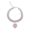 Collar con Dije de Corazón Color Rosa L