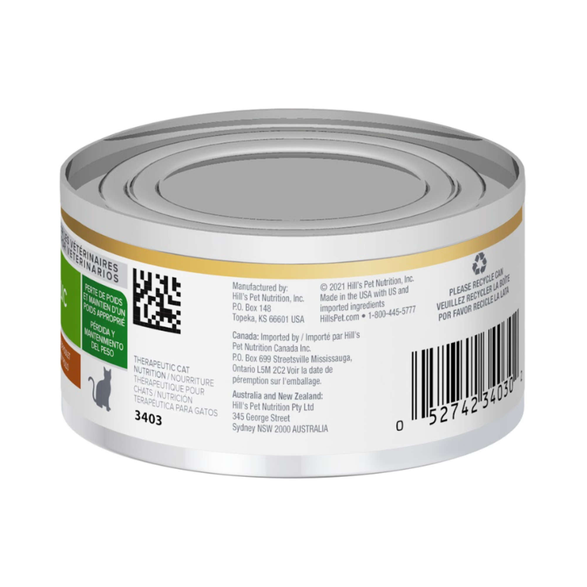 Hill's Metabolic estofado de pollo y vegetales para gato lata 82 g control de peso