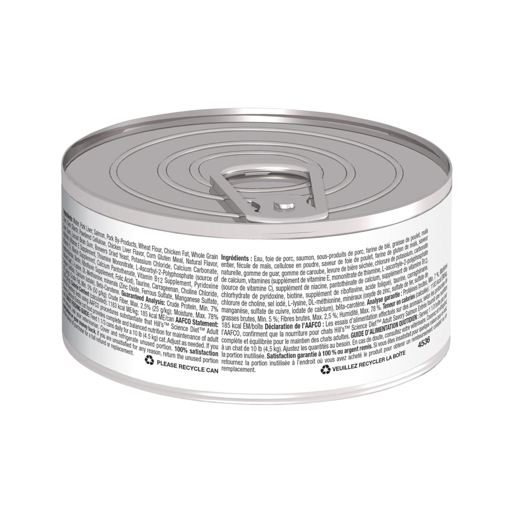 24 Latas Hill's Science Diet Adulto, alimento húmedo para gato adulto receta de salmón, 156g