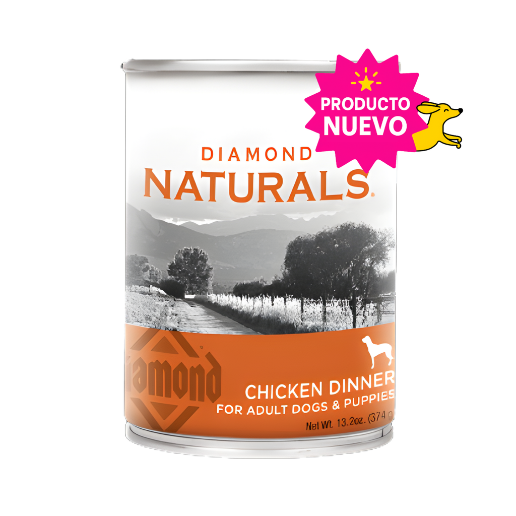 1 Lata Diamond Naturals para Perros Adultos y Cachorros, Sabor Pollo 374 g