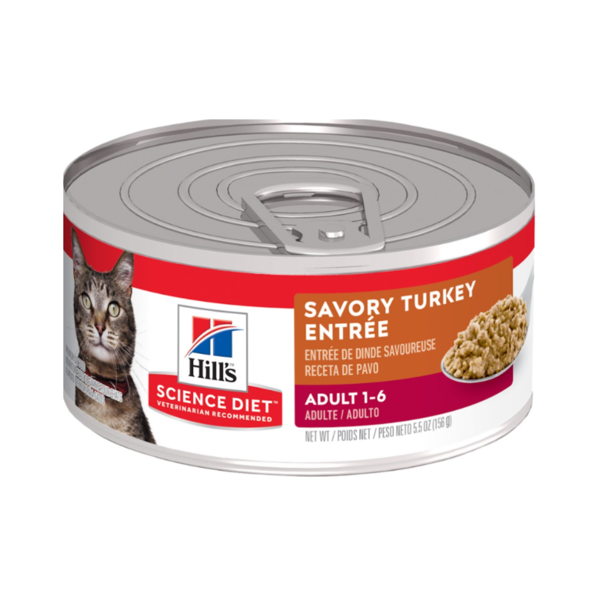 24 Latas Hill's Science Diet Adult Turkey Entrée Cat Food. Alimento húmedo para gatos adultos sabor pavo, 156g