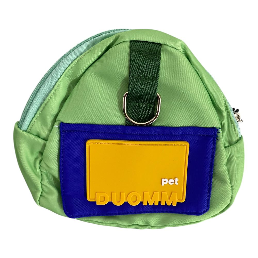 Mochila Mediana Color Verde con Correa para Mascota