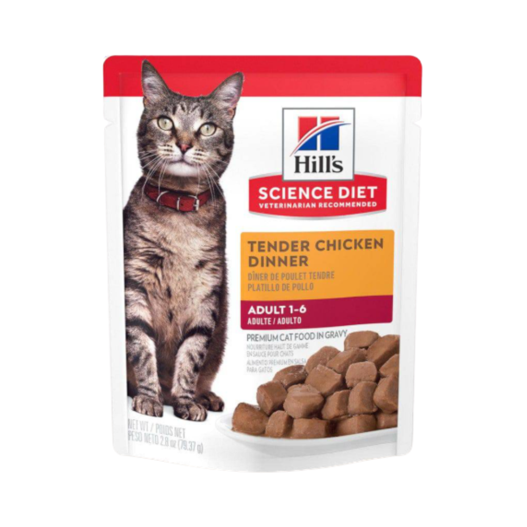 1 Pouch Hill's Science Diet Adult Alimento Húmedo para Gato Adulto Sabor Pollo 79g