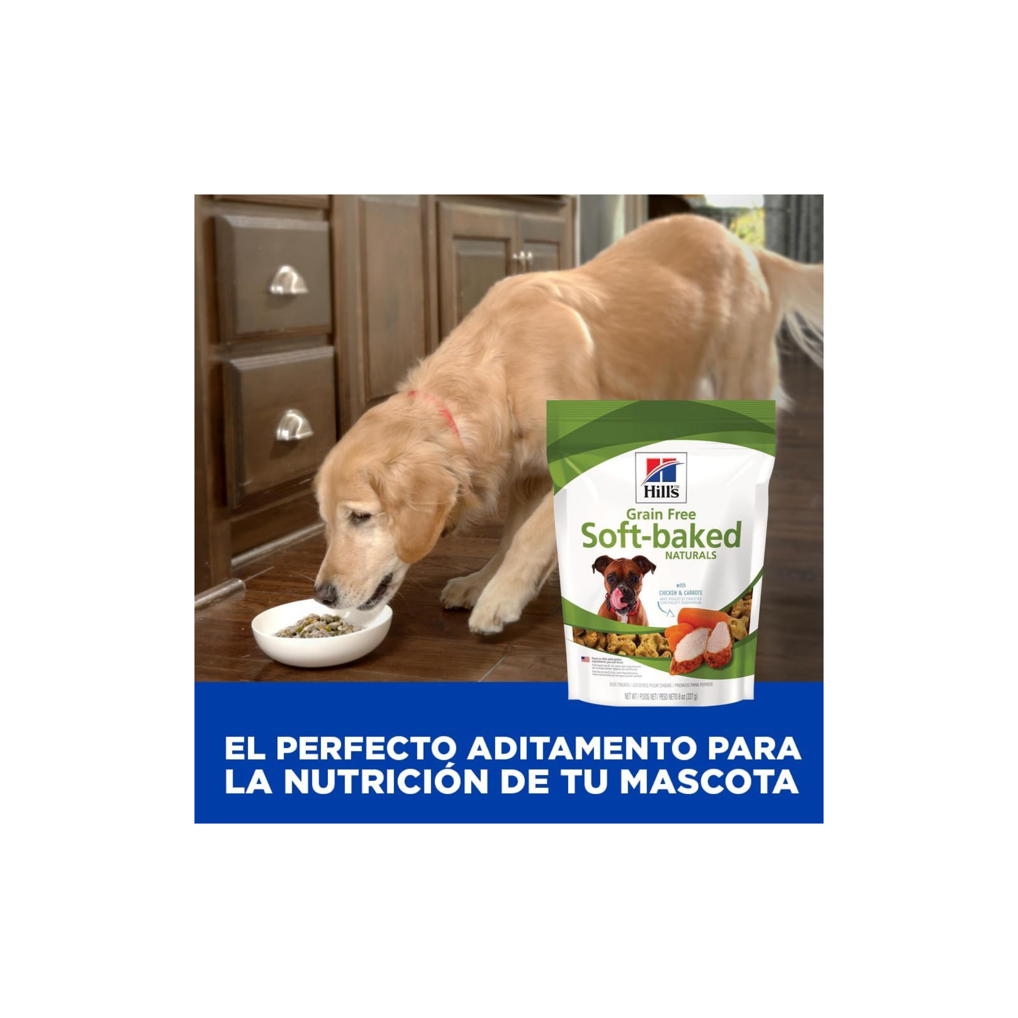 1 Premio Hill's Canine Grain Free Soft-Baked Naturals, Premios Naturales Sin Granos, Horneados Suavemente con Pollo y Zanahorias 227 g