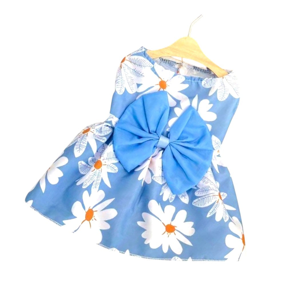 Vestido Azul Margaritas Primavera Verano S