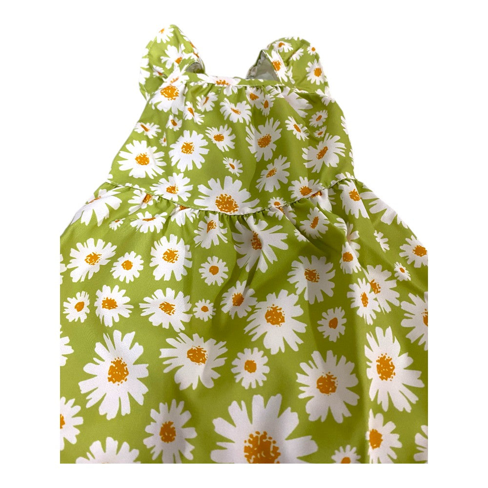 Vestido Verde Margaritas Primavera Verano L