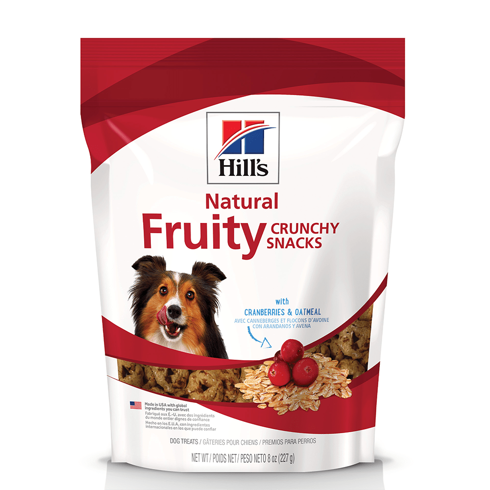 5 Hill's Natural Fruity Crunchy Snacks, premios para perro con arándanos y avena 230g - AniMALL