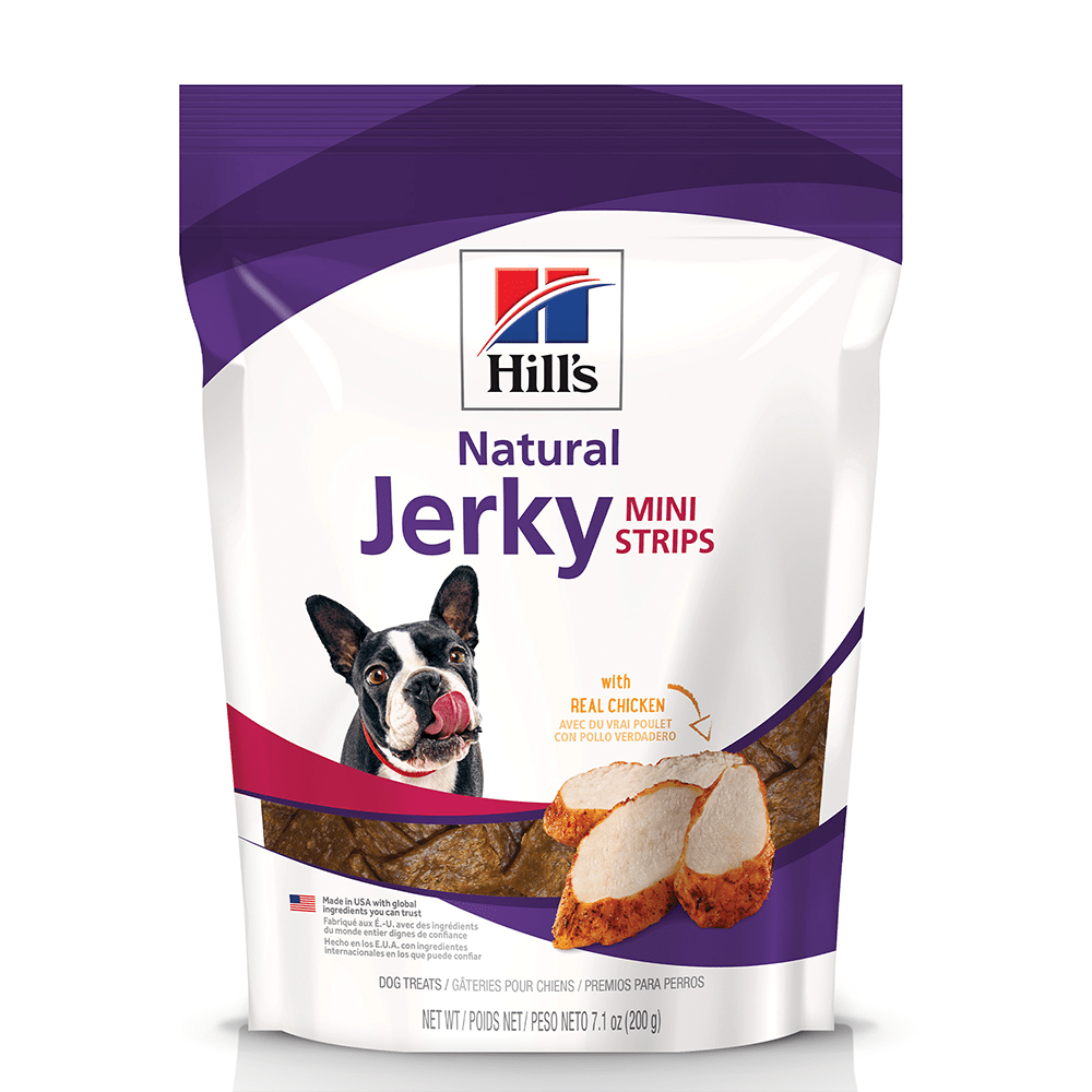 5 Hill's Natural Jerky Mini Strips, premios para perro con pollo sin conservadores 200g - AniMALL