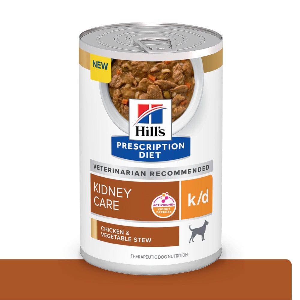 Hill's Prescription Diet k/d, Cuidado Renal, para Perro, Estofado de Pollo y Vegetales, 363 g - AniMALL
