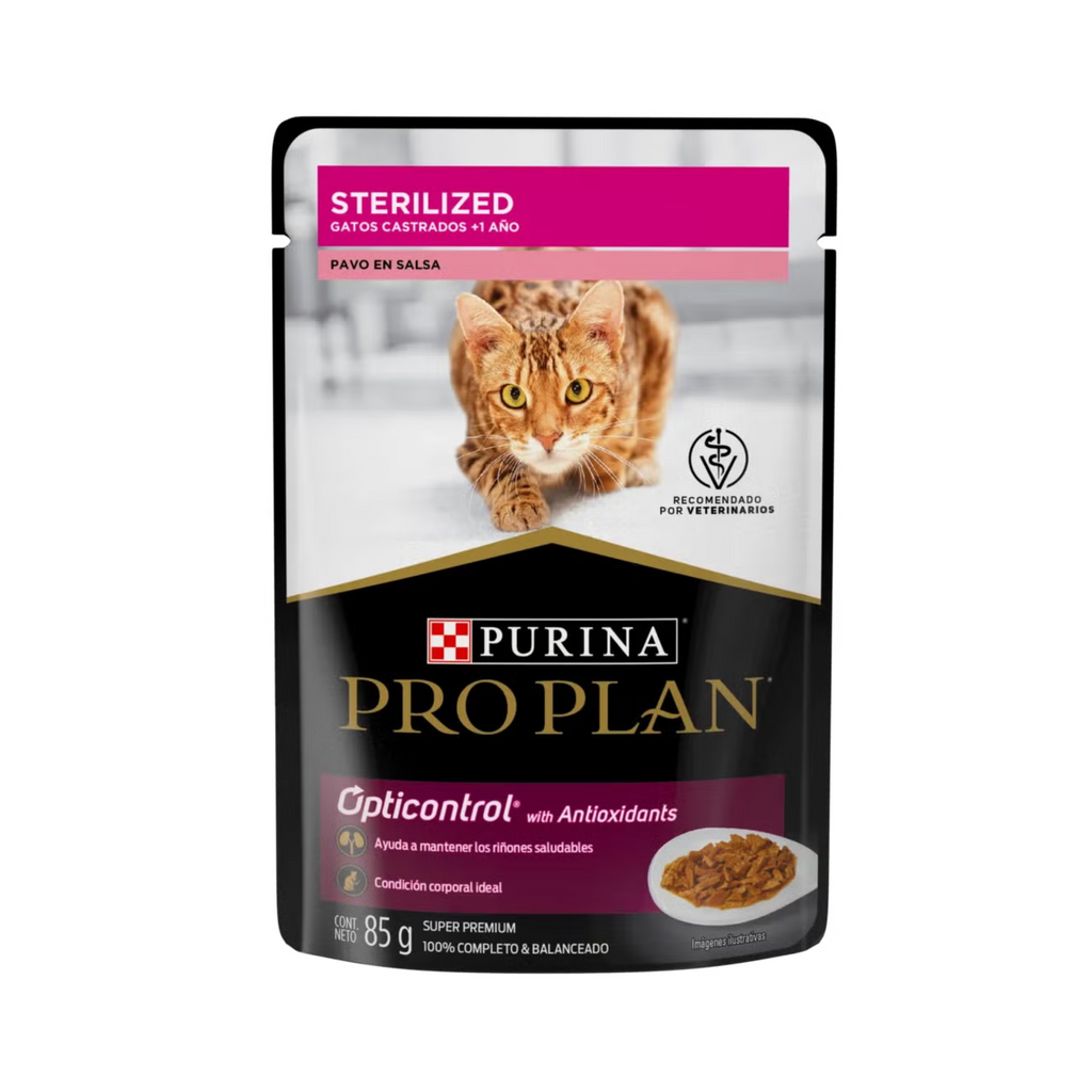 Pro Plan Gato Adulto Esterilizado, 24 pouches de alimento húmedo 85 g