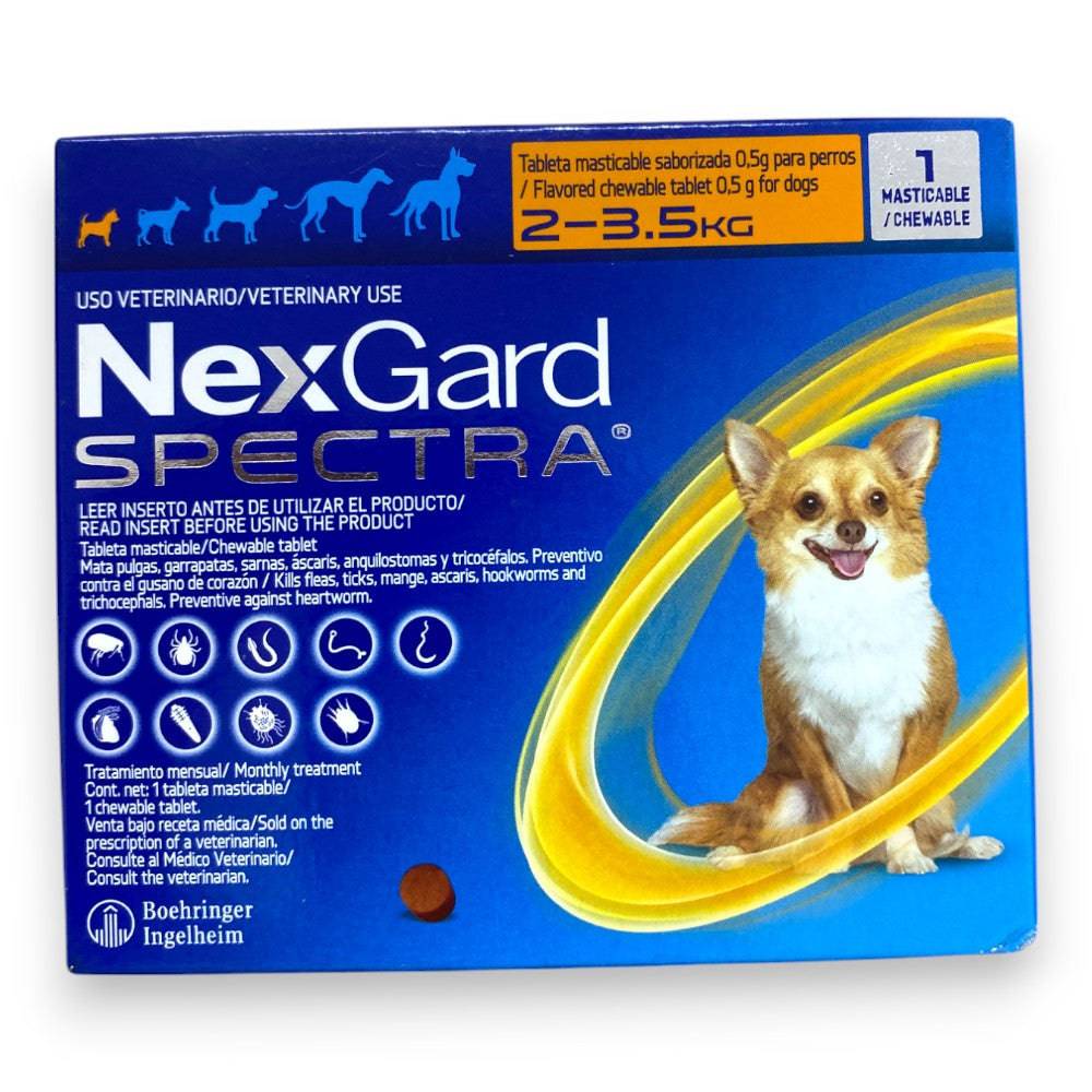 Nexgard Spectra tableta masticable antiparasitario para perros de 2 a 3.5 kg