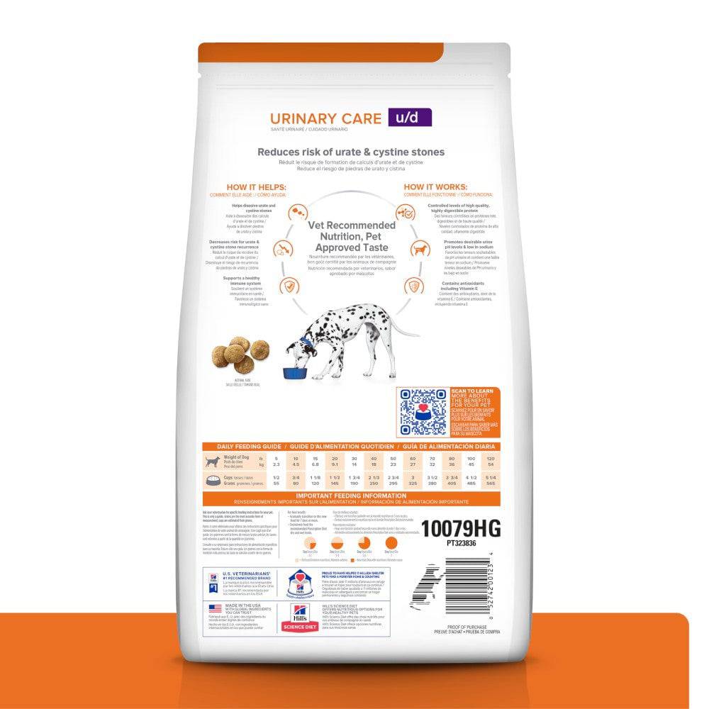 Hill's Prescription Diet u/d, Cuidado Urinario, Alimento Seco para Perro, 3.9 Kg - AniMALL