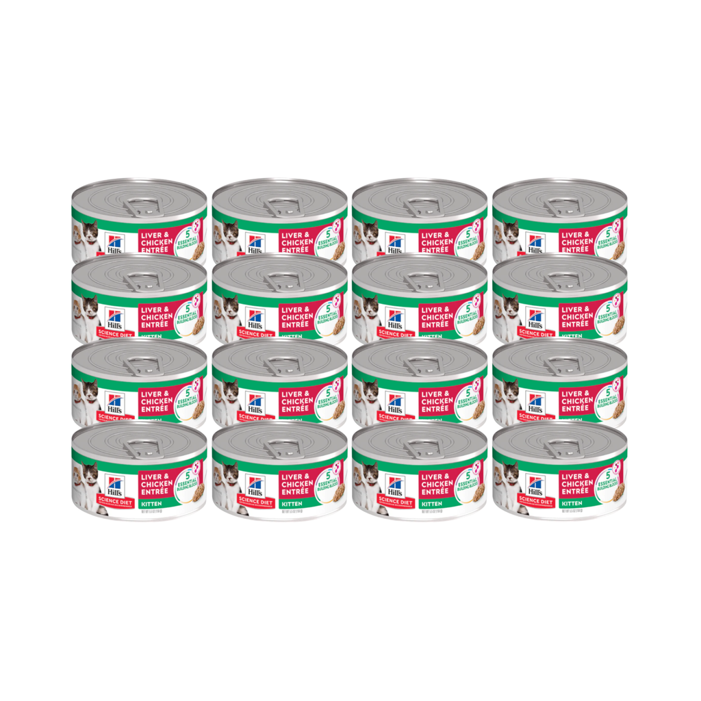 24 Latas Hill's Science Diet Kitten, Alimento Húmedo para Gatitos 156g