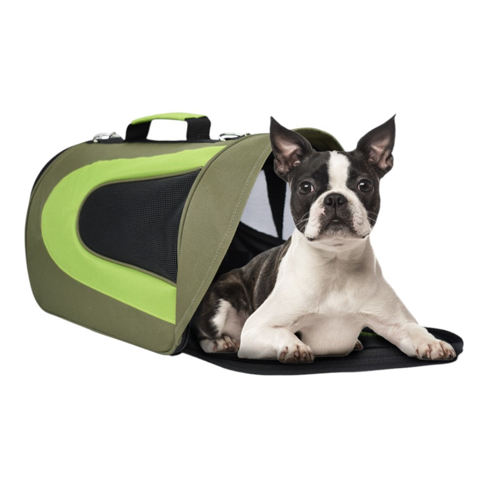 Fancy Pets Transportadora con Visera Verde Olivo Chica