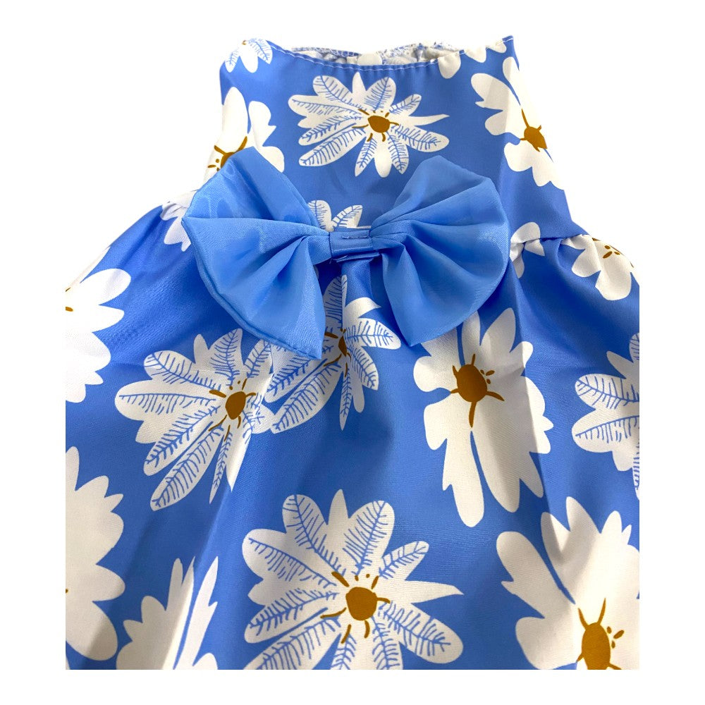 Vestido Azul Margaritas Primavera Verano XXS