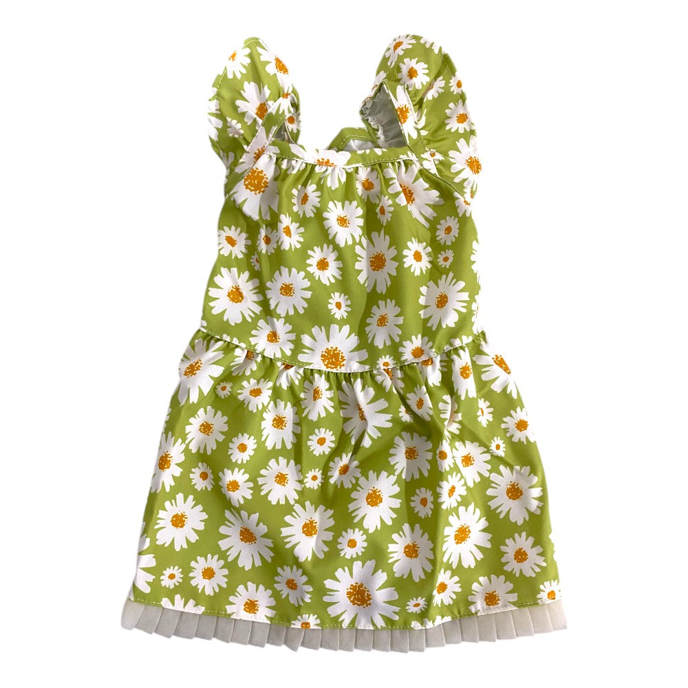 Vestido Verde Margaritas Primavera Verano S