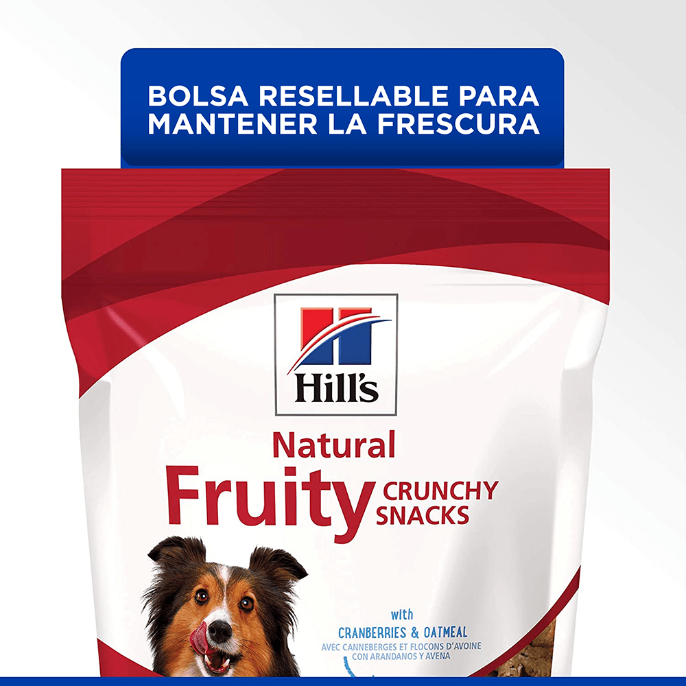 5 Hill's Natural Fruity Crunchy Snacks, premios para perro con arándanos y avena 230g - AniMALL