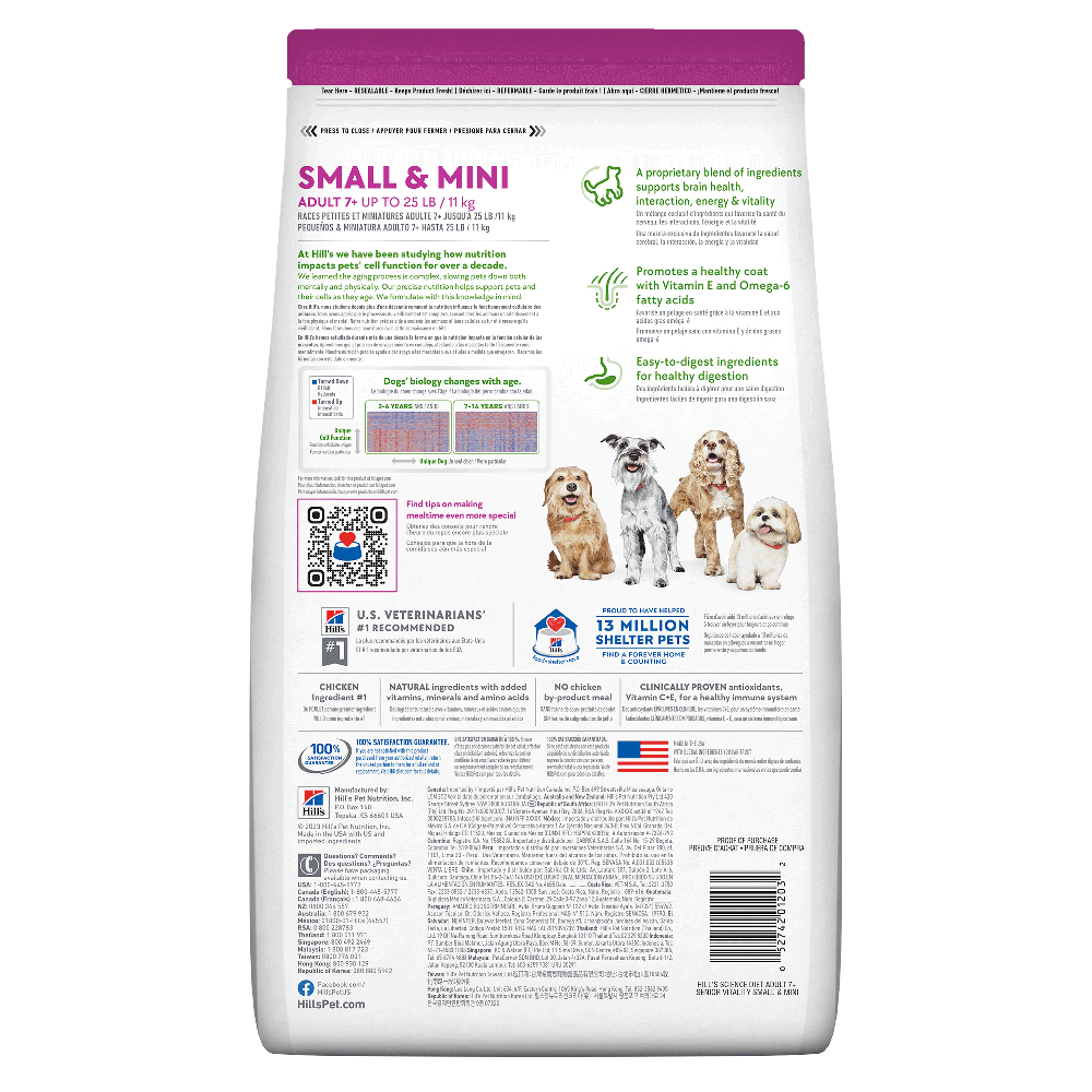 Hill's Science Diet Small & Mini Senior Vitality croqueta para perro senior raza pequena