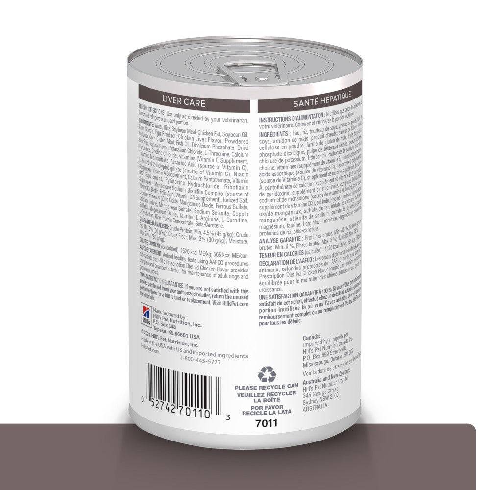 12 Latas Hill's Prescription Diet l/d, Cuidado Hepático, para Perro con Pollo, 369 g - AniMALL
