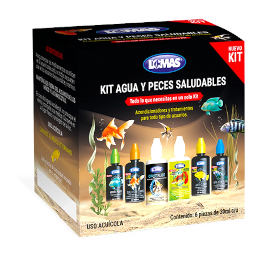 Lomas Kit Agua y Peces Saludables 6 Piezas de 30 ml c/u