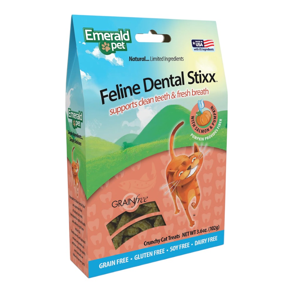 Premios para Gatos Dental Stixx, Sabor Salmón y Calabaza, Dientes Limpios y Sanos 102gr