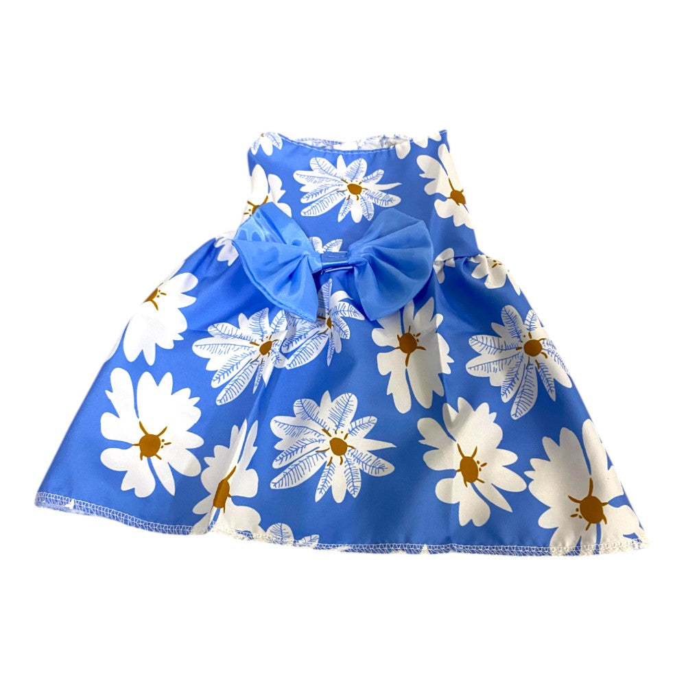 Vestido Azul Margaritas Primavera Verano XXS