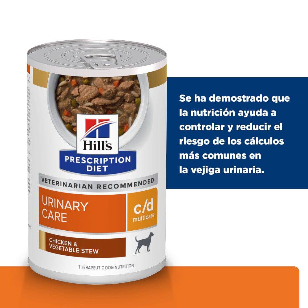 Lata Hill's Prescription Diet c/d Multicare, Cuidado Urinario, Estofado de Pollo y Vegetales, 354 g - AniMALL