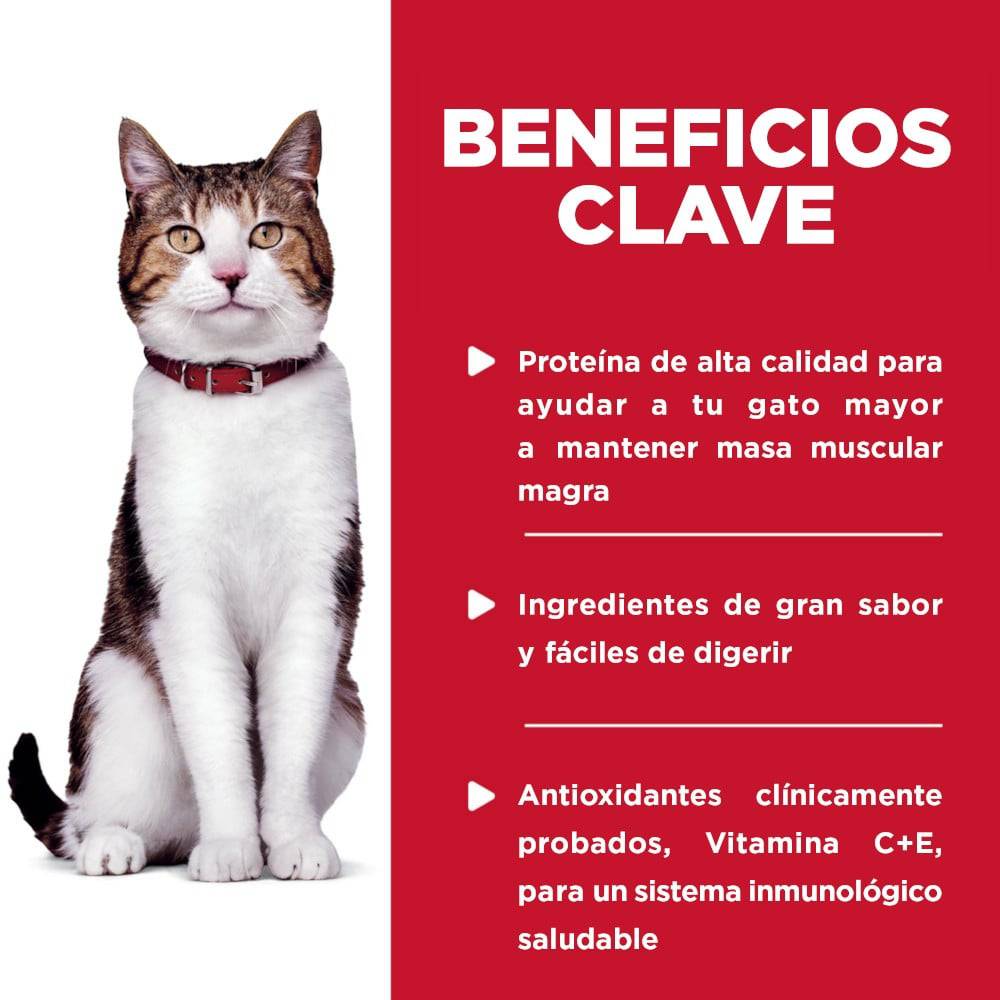 Hill's Science Diet Adult 7+, alimento húmedo en pouch para gato senior, platillo de pollo 79g - AniMALL