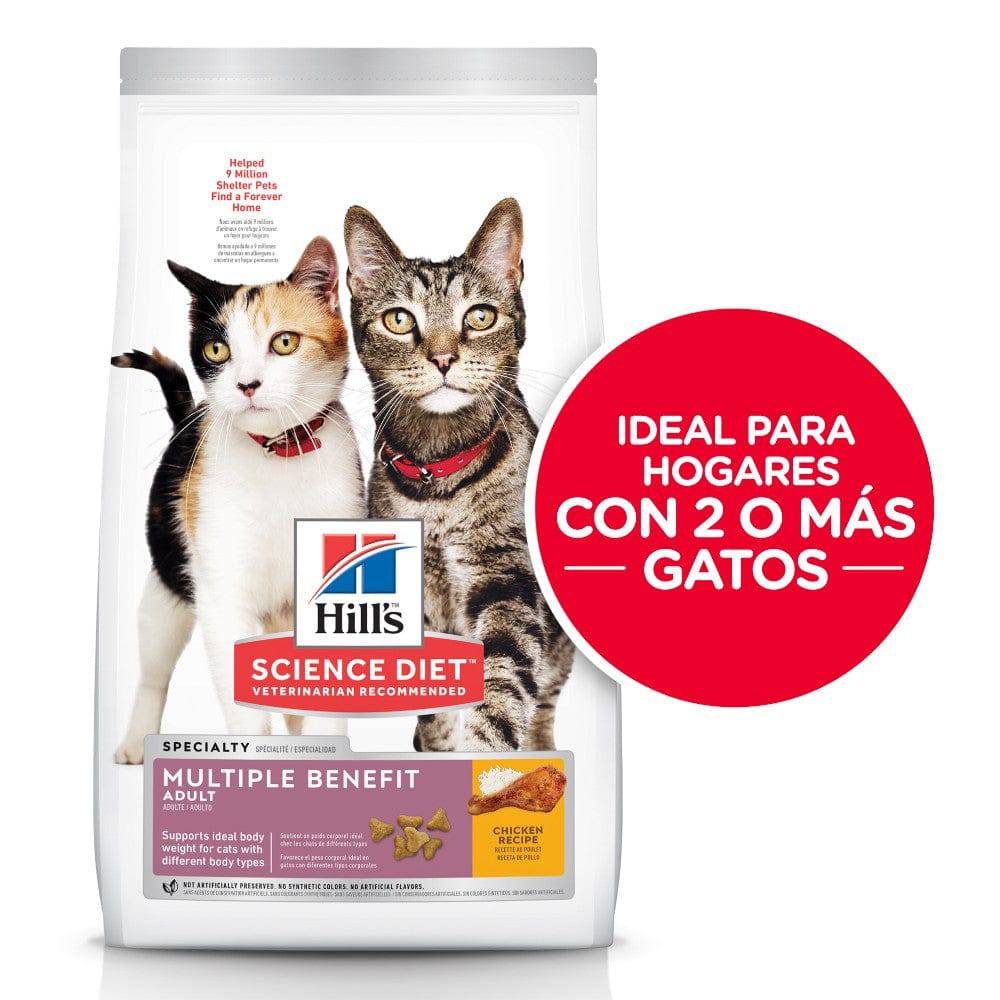Hill's Science Diet Multiple Benefit, alimento saludable para hogares con varios gatos 3.2Kg - AniMALL