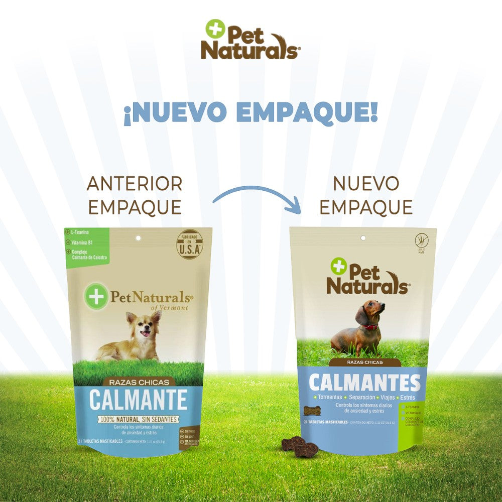 Pet Naturals Calmantes para Perro Raza Chica, Sin Sedantes. Sabor a Premio 21 pz