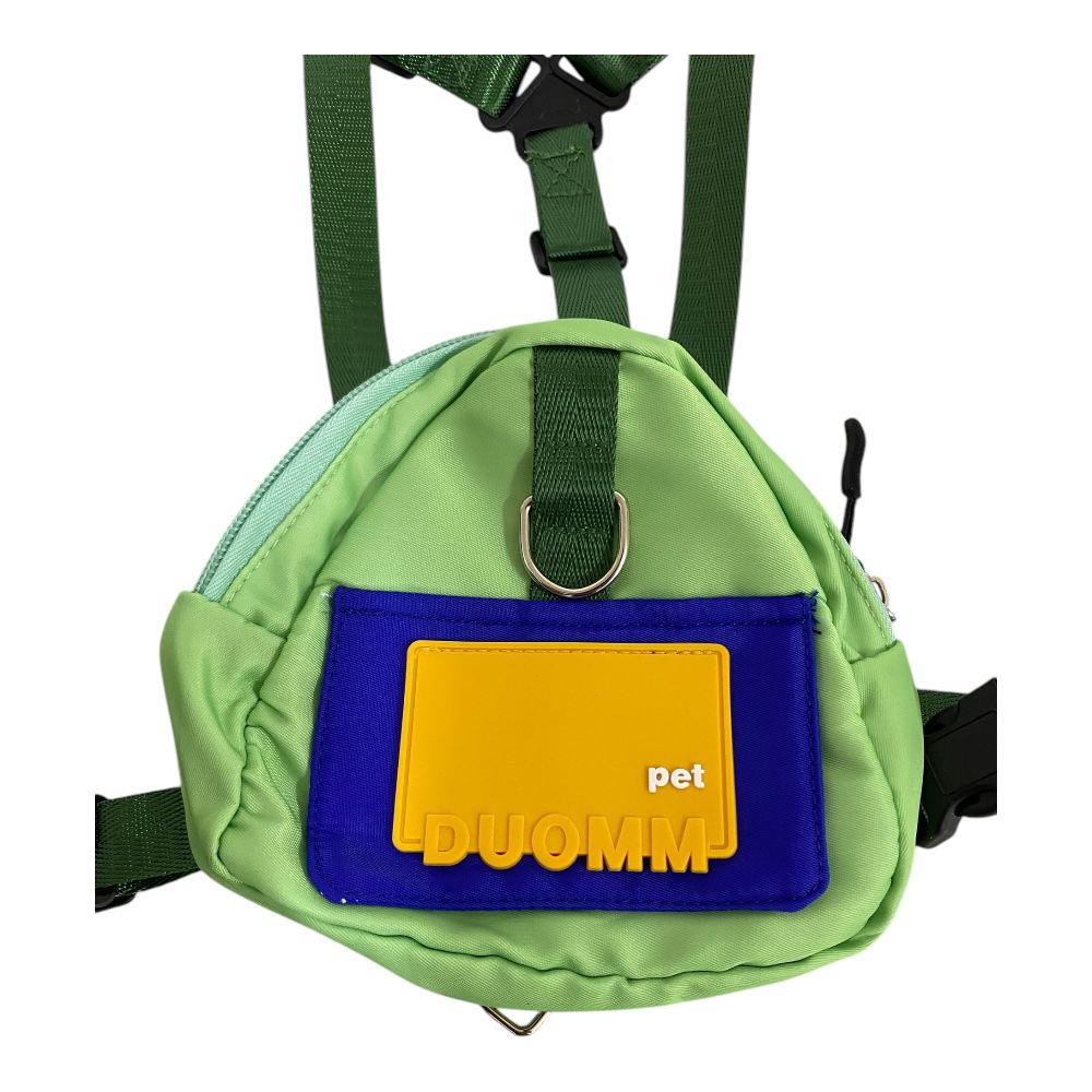 Mochila Mediana Color Verde con Correa para Mascota