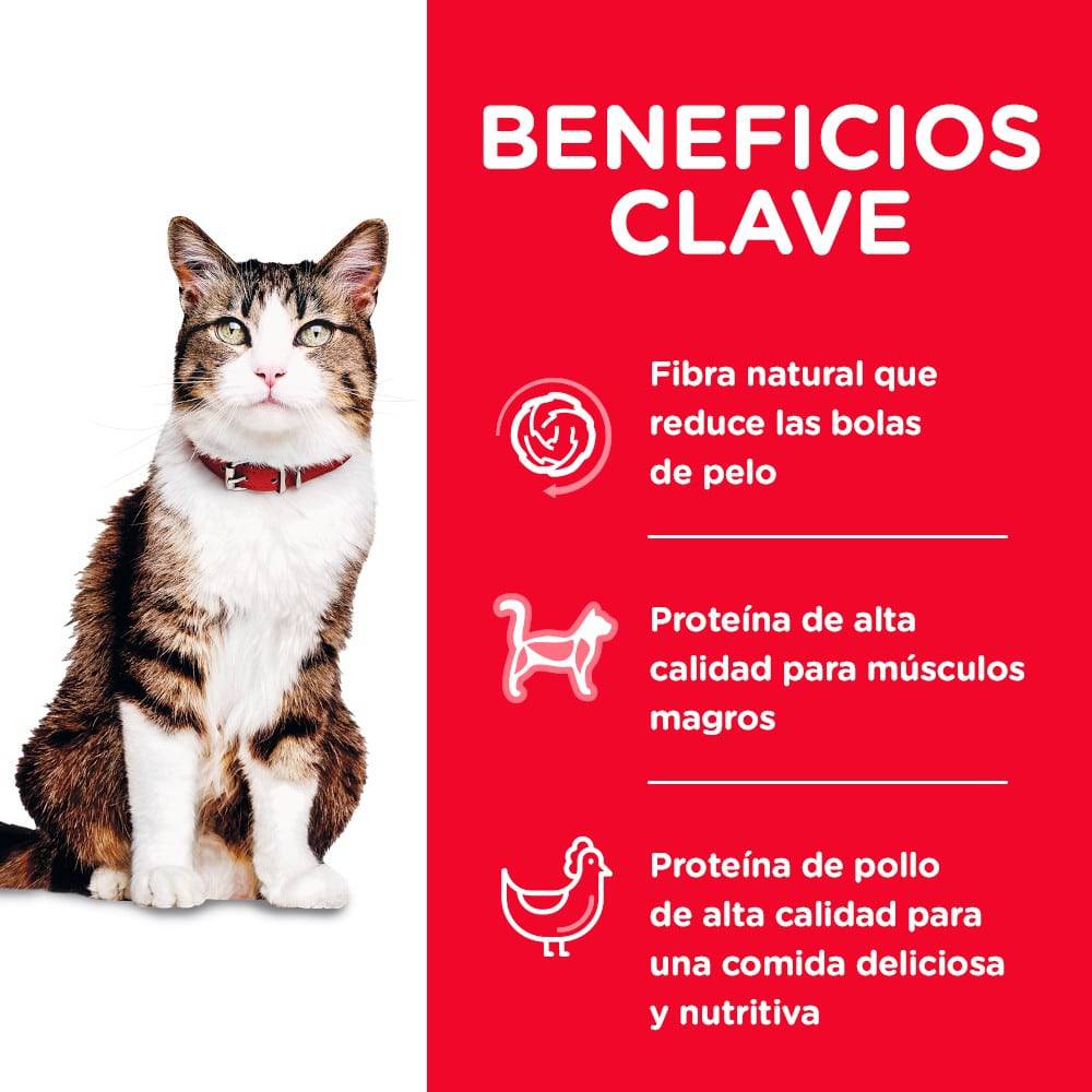 Hill's Science Diet Hairball Control, alimento de control de bolas de pelo para gato adulto 3.2Kg - AniMALL