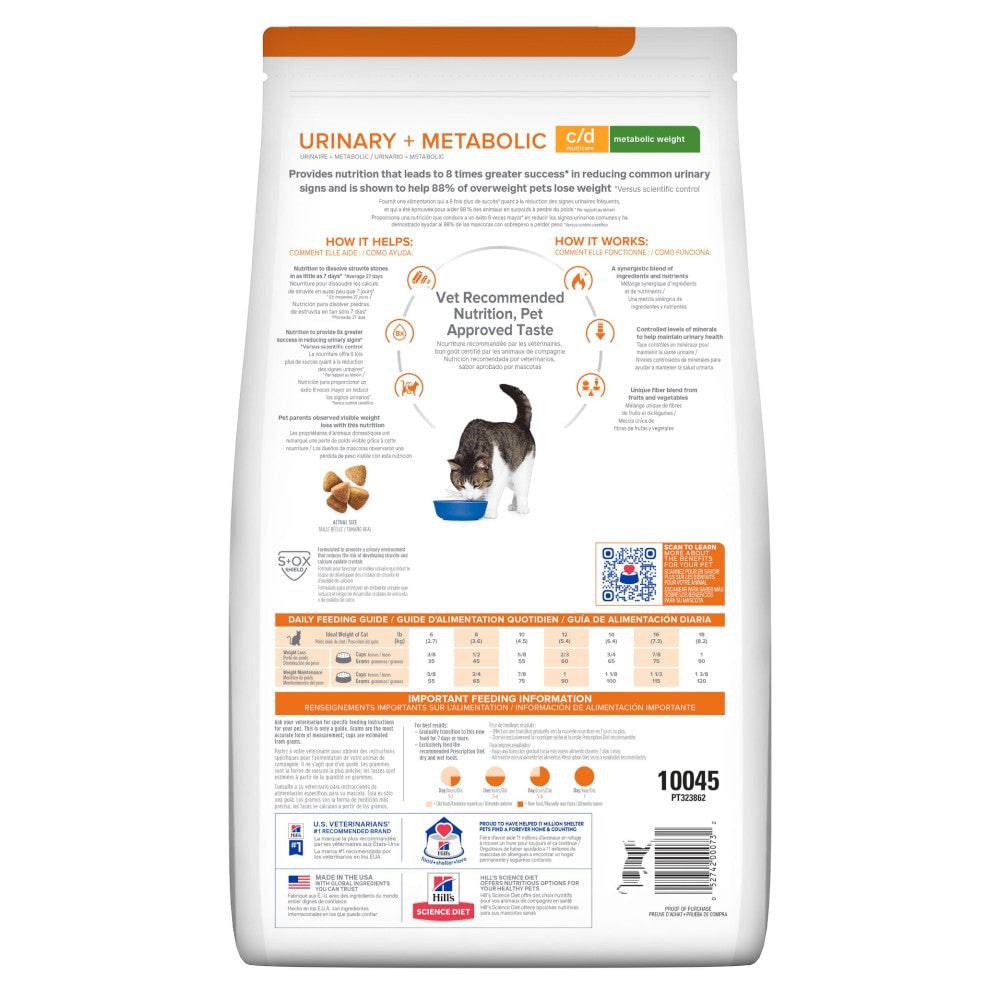 Hill's Prescription Diet c/d Multicare + Metabolic, Cuidado Urinario + Metabolic, para Gato, 2.9 Kg - AniMALL