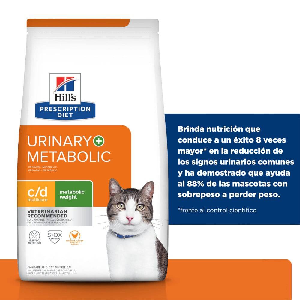 Hill's Prescription Diet c/d Multicare + Metabolic, Cuidado Urinario + Metabolic, para Gato, 2.9 Kg - AniMALL