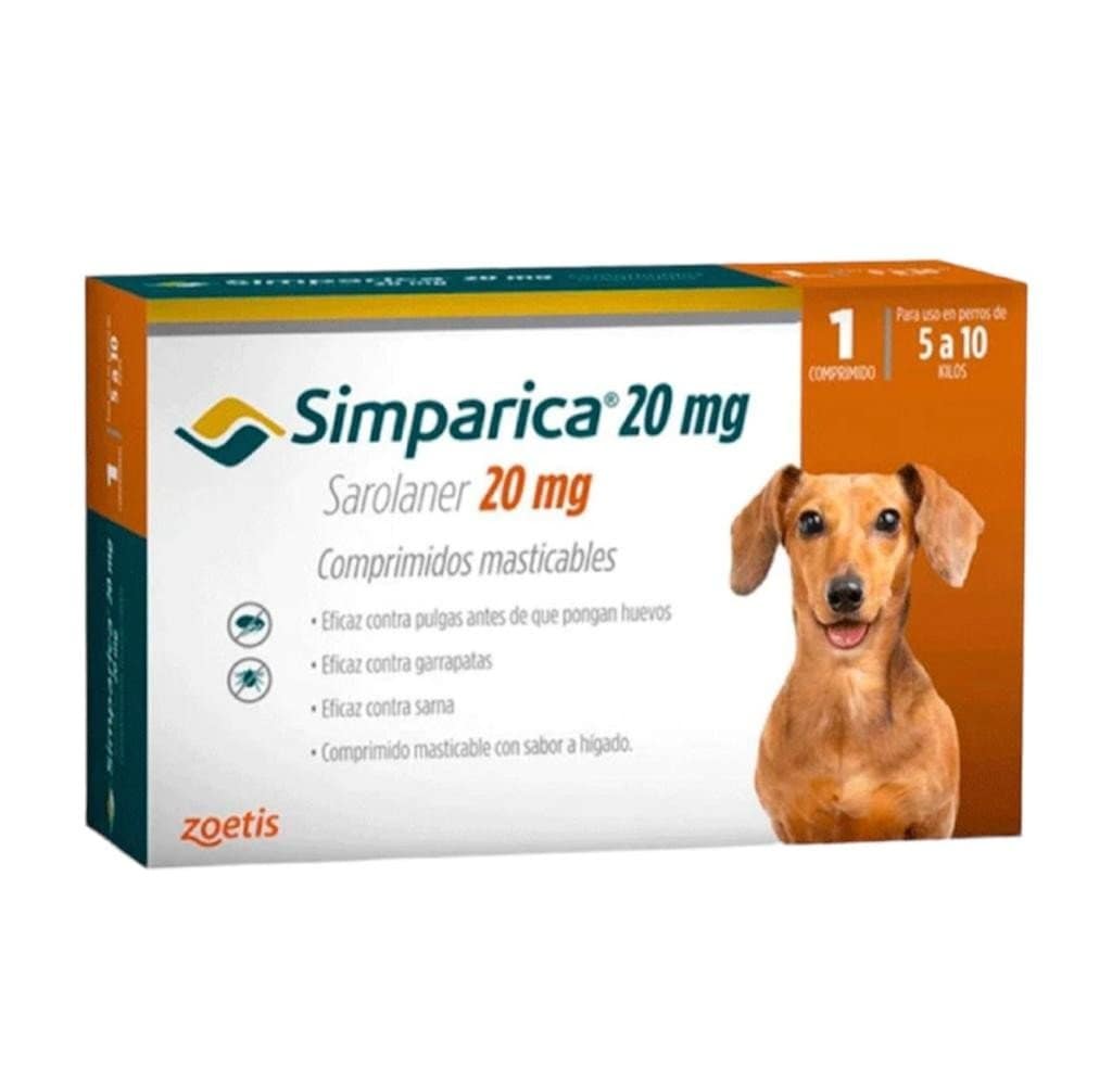 Simparica 1 Masticable 20 mg 5 a 10kg - AniMALL