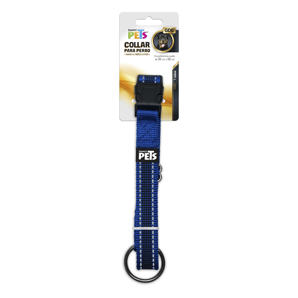 Collar Nylon con Bandas Reflejantes Perro Talla L - AniMALL