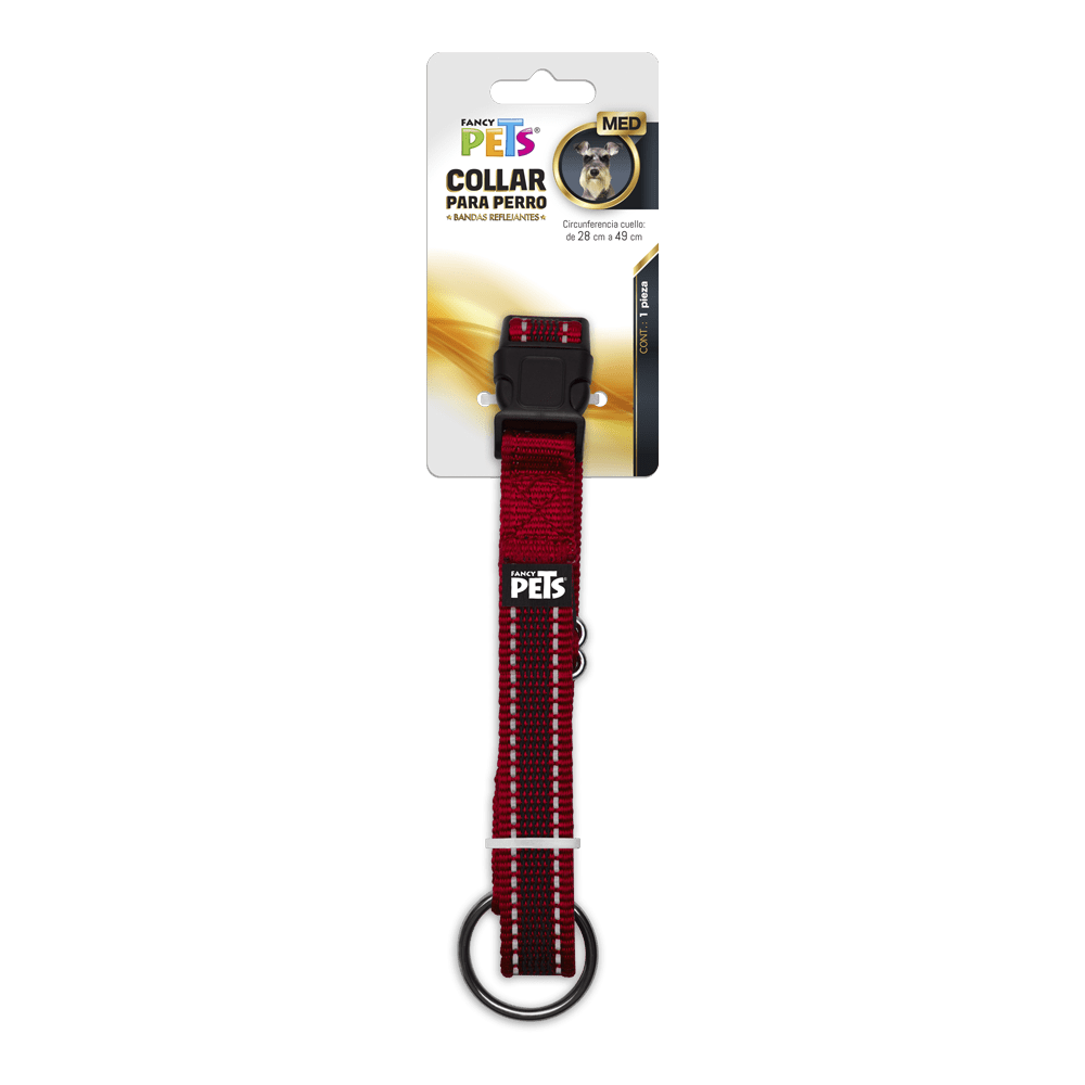 Collar Nylon con Bandas Reflejantes Perro Talla M - AniMALL