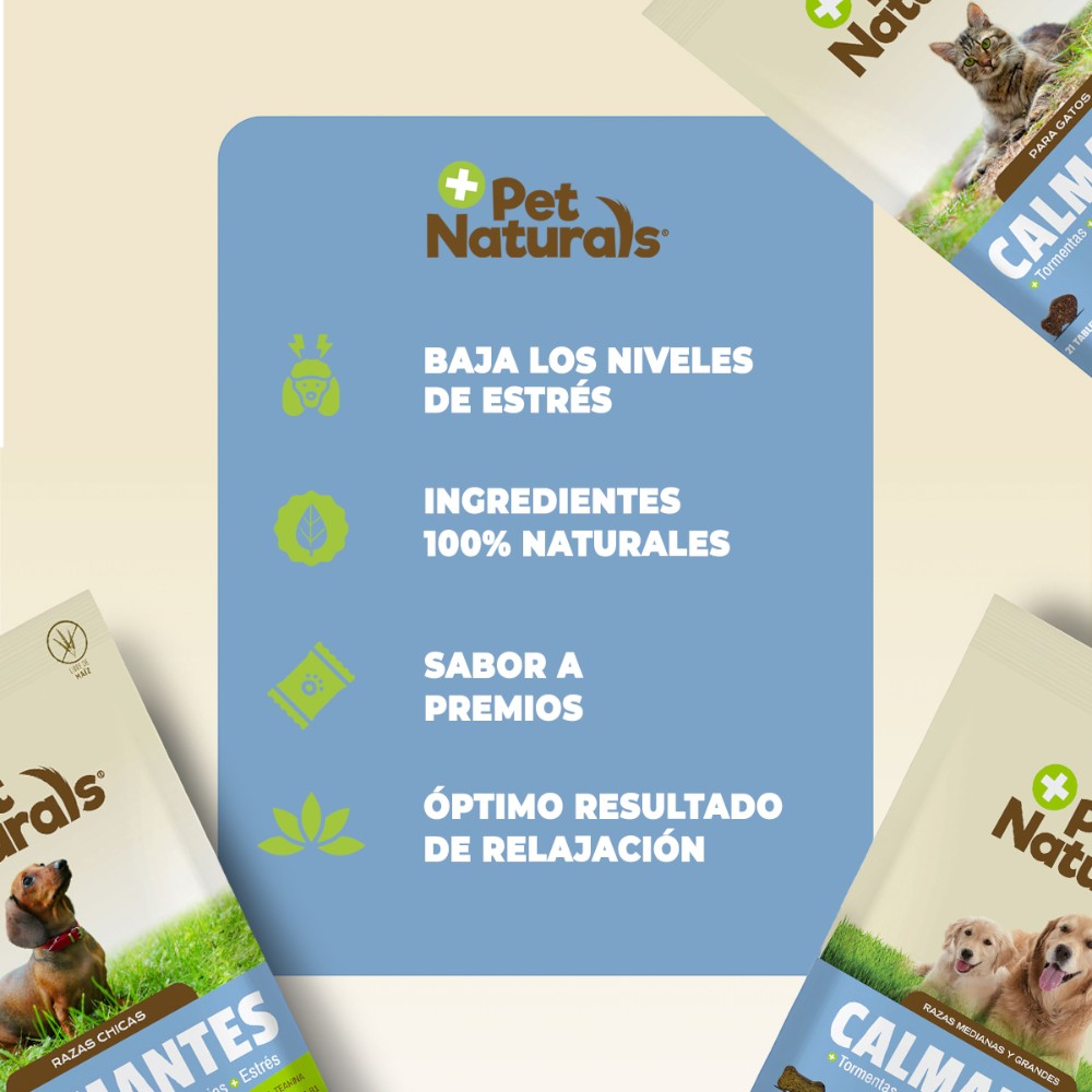 Pet Naturals Calmantes para Perro Raza Chica, Sin Sedantes. Sabor a Premio 21 pz