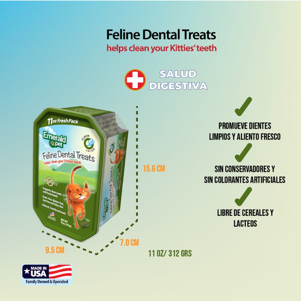Premios para Gatos Dental Treats, Sabor Catnip, Dientes Limpios, Fresh Pack 312gr