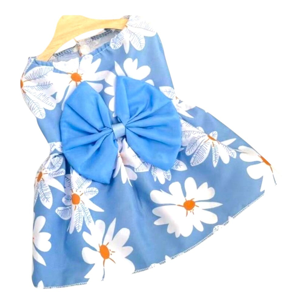 Vestido Azul Margaritas Primavera Verano S