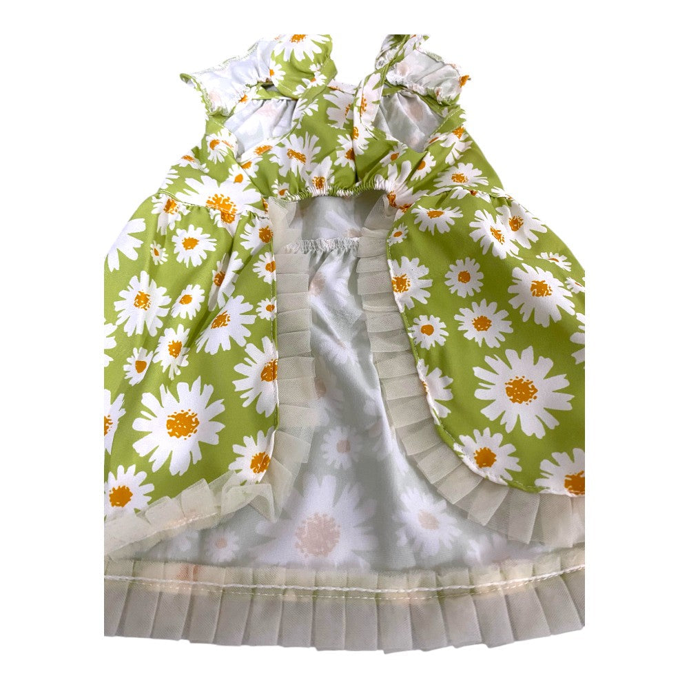 Vestido Verde Margaritas Primavera Verano S