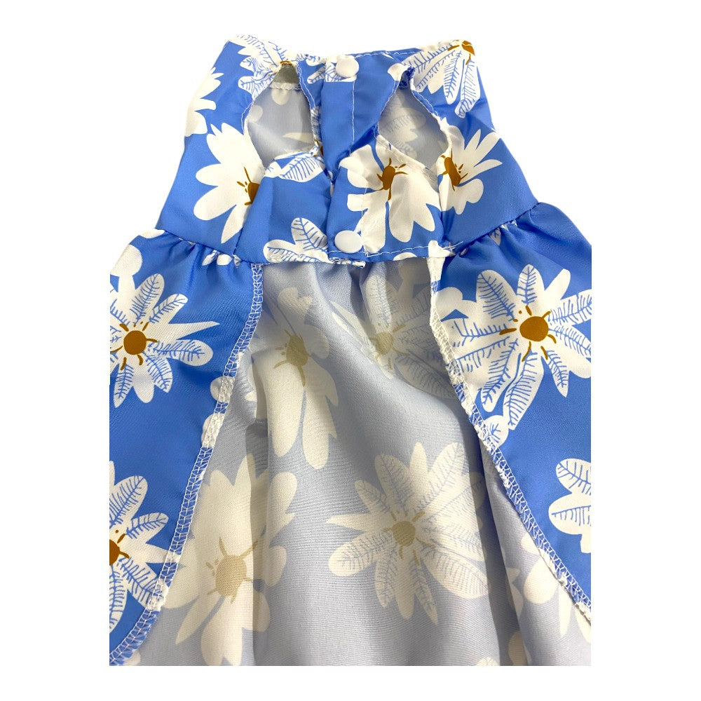 Vestido Azul Margaritas Primavera Verano S