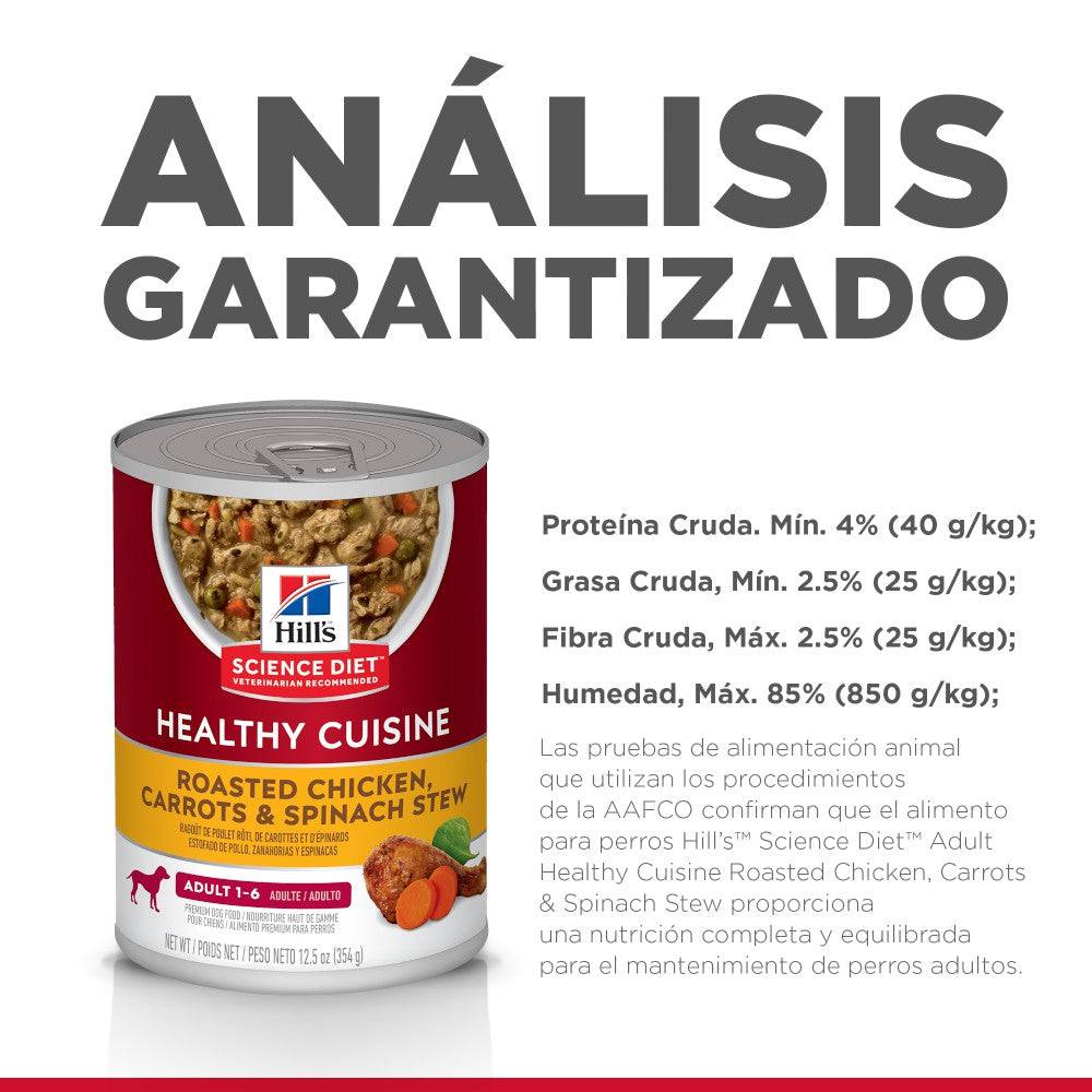 12 Latas Hill's Science Diet Adult Healthy Cuisine, Alimento húmedo en lata para perro 354g - AniMALL