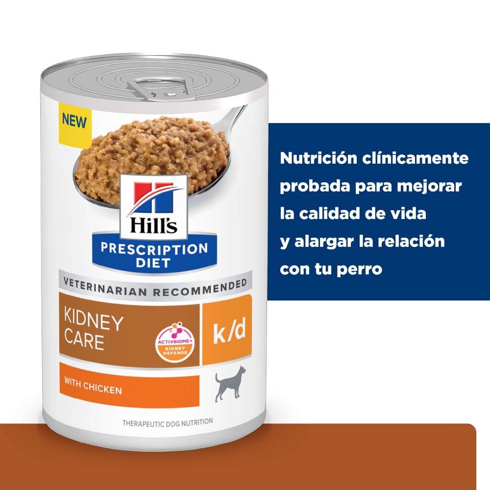 Hill's Prescription Diet k/d, Cuidado Renal, para Perro con Pollo, 363 g - AniMALL