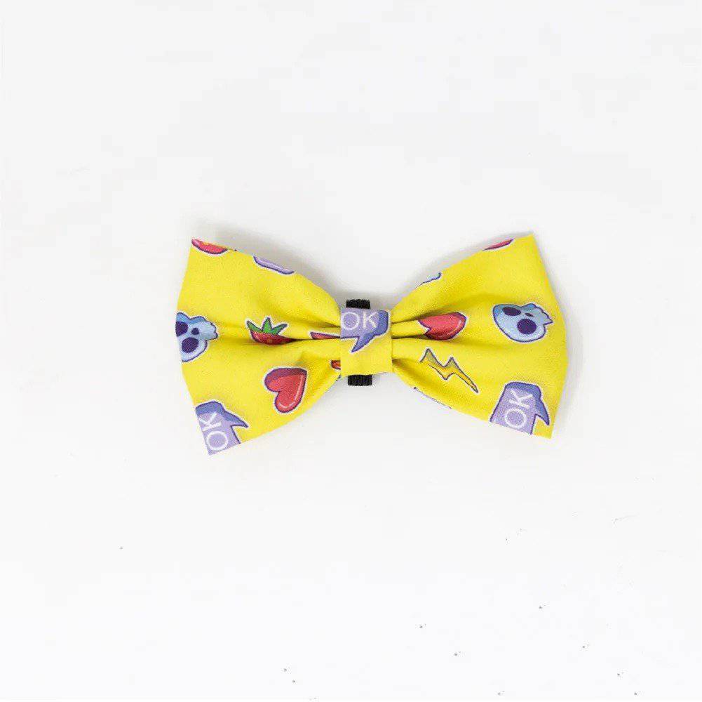 Collar con moño Amarillo con emoji  Talla S - AniMALL