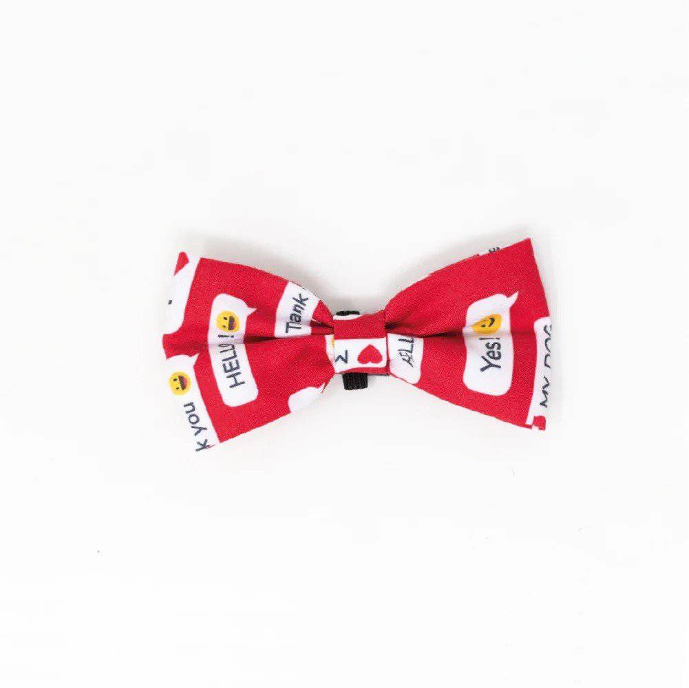 Collar con moño emoticon color rojo Talla M - AniMALL