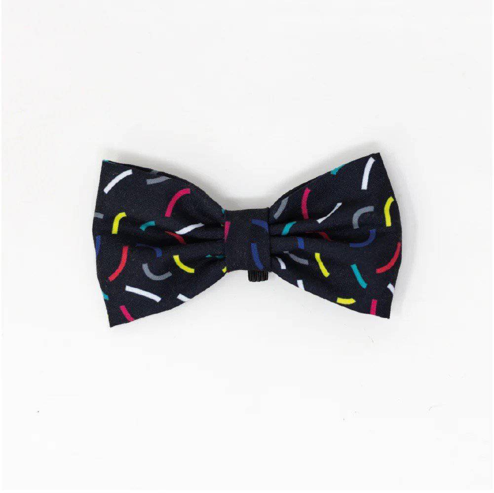Collar con moño confetti color negro Talla S - AniMALL