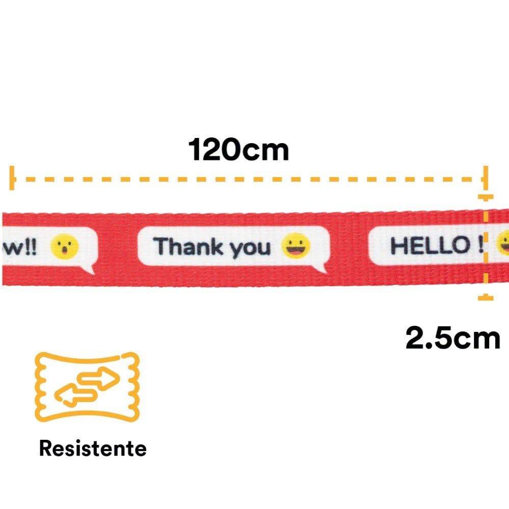 Correa cintilla y costuras reforzadas emoticon rojo  120 cm - AniMALL