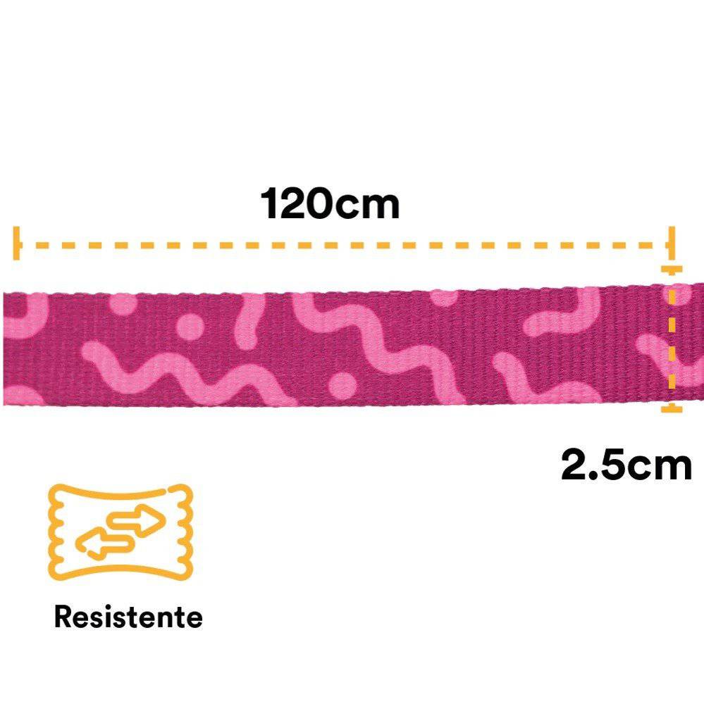 Correa cintilla y costuras reforzadas spaguetti fucsia 120 cm - AniMALL
